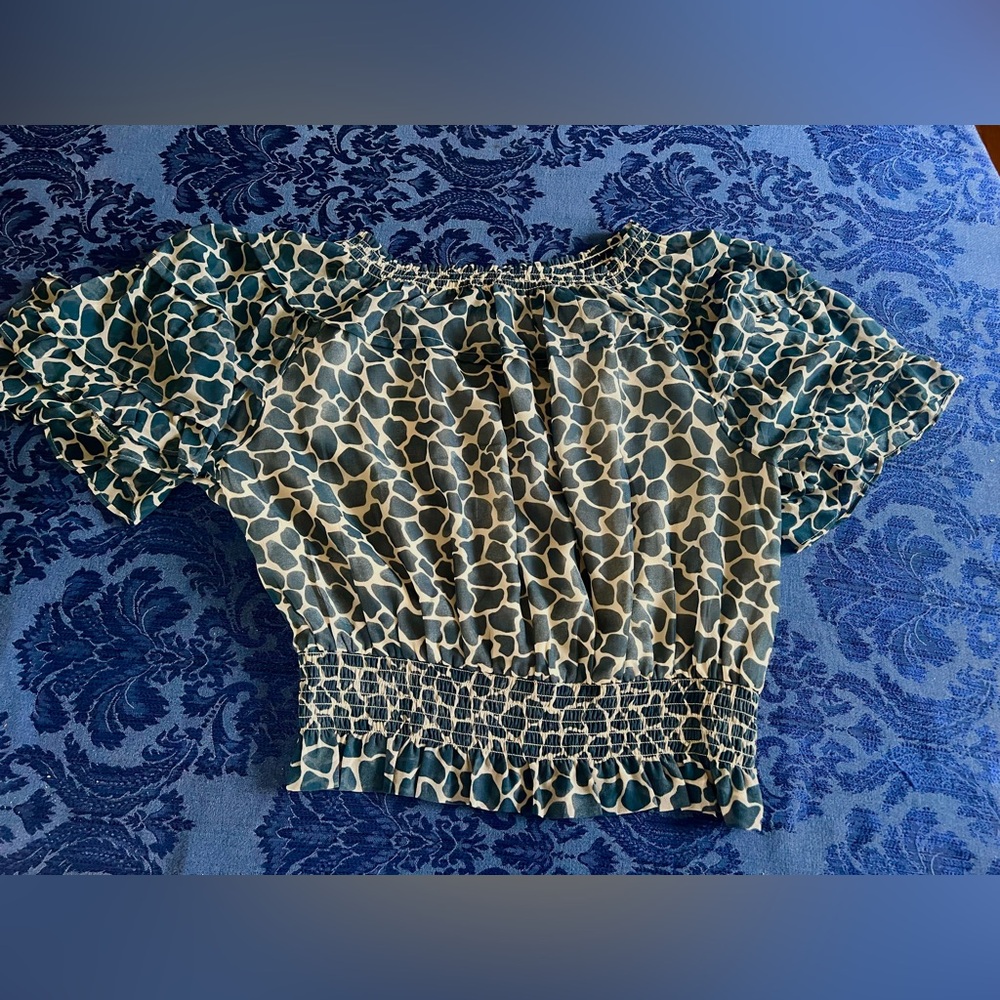 Ann Taylor Smocked Crop Blouse